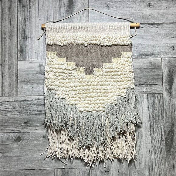 Handcrafted Cream and Gray Wall Hanging - Picture 1 of 6